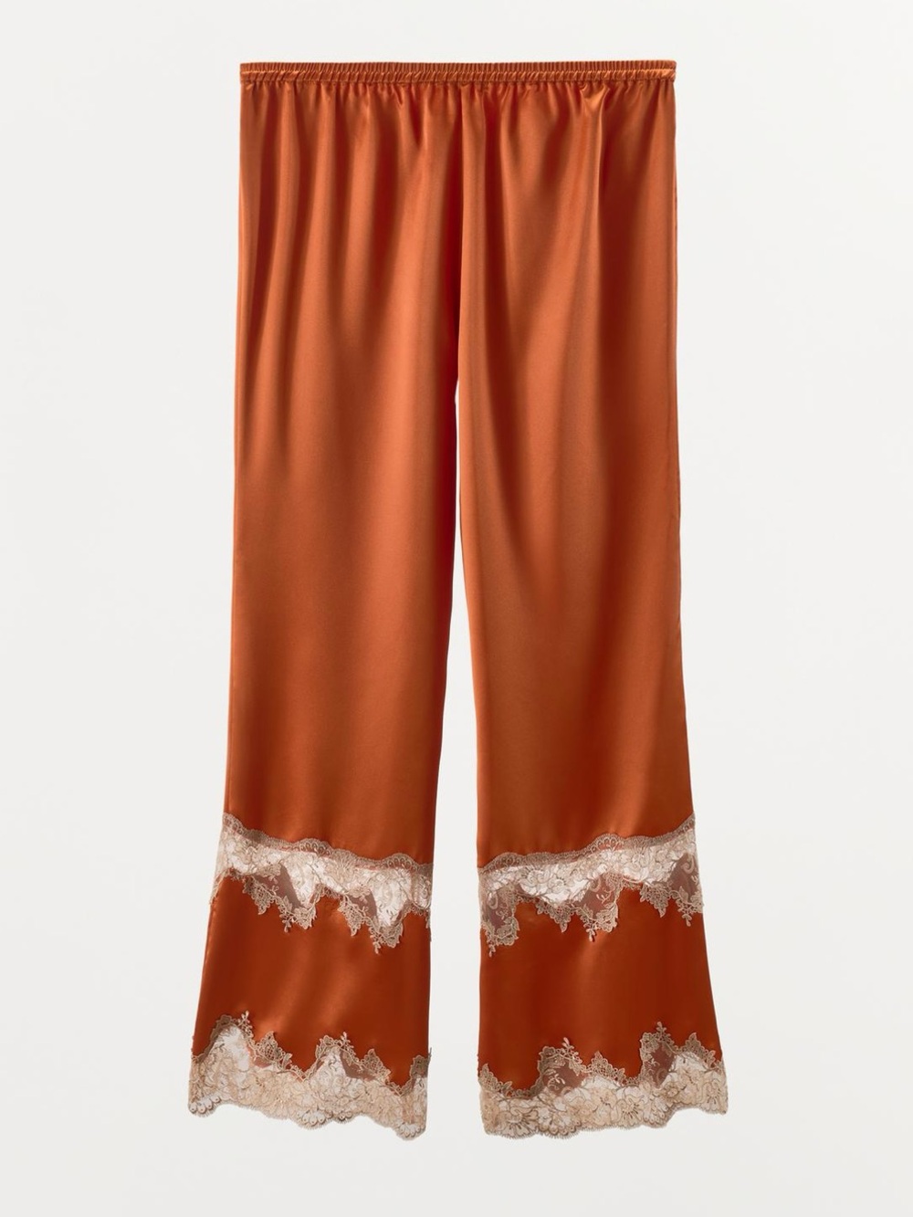 SATIN EFFECT EMBROIDERED PANTS - Picture 9 of 11
